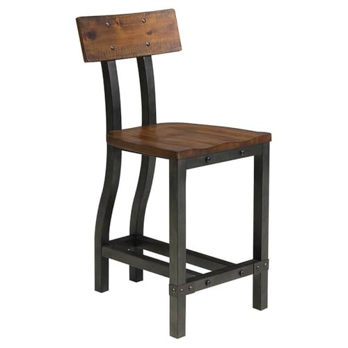 Homelegance Holverson Counter Height Chair (Set of 2), Brown