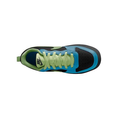 Image of Nike Unisex Court Borough Low Recraft (Gs) Black /Volt Tint-Dutch Blue-Phantom Basketball Shoes 3 UK