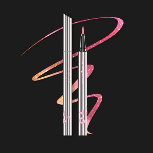 Image of CHARMACY New Chameleon Liquid Eyeliner, Liquid Glitter Eyeliner, Highly Pigmented, Metallic MultiColor Shifting waterproof Eyeliner, Ultra-Fine Tip, Longwearing, Smudge-proof (A01 Blush Aurora)