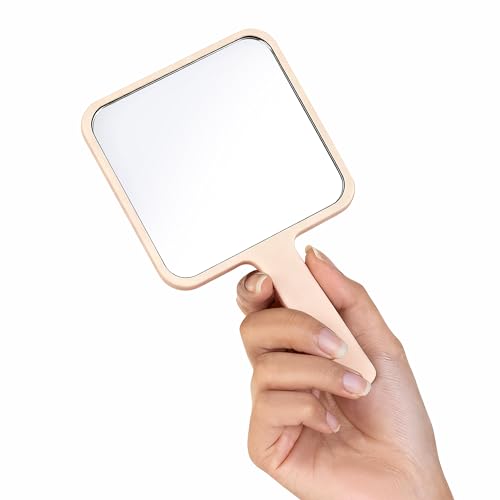 Image of MARS Makeup Mirror with Handle | HD Clear Reflection | Lightweight & Portable Design | Ideal for Precise Makeup Application and Travel Use | Black