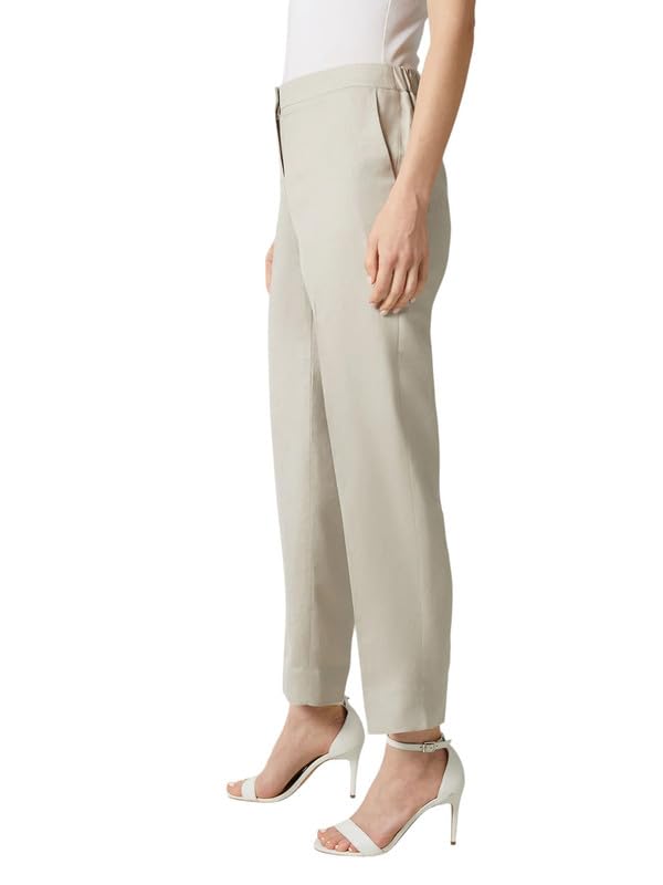 Kasper Women's Linen-Blend Mid-Rise Straight-Leg Ankle Pants (Summer Straw, 12)2