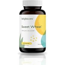 Brightcore Nutrition Sweet Wheat, Ready-to-Drink Athletic Greens, Super Greens with Digestive Enzymes for Digestive Health and Immune Boost, 180 Wheatgrass Juice Powder Capsules