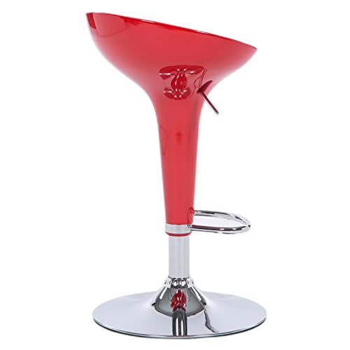 Butaco de bar ajustable con giro de 360°, asiento de plástico y estructura de metal, altura regulable de 23.6 a 31.5 pulgadas, para cocina, bar o pub miniatura 1