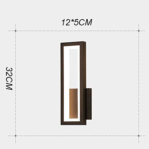 Luces de pared LED modernas tipo aplique de pared de metal rectangular con pantalla acrílica 16W 5