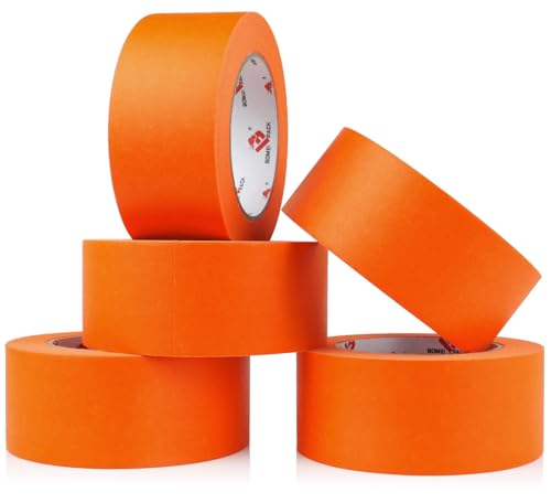 BOMEI PACK Orange Painters Tape (5 Rolls 2 inch)