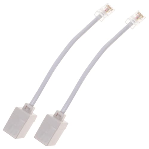 SUPVOX Adaptador Rj45 a Rj11 2 Unidades Convertidor De Teléfono a Ethernet Adaptador Para Equipos Telefónicos Analógicos Fax Conector Estable Y Fácil De Usar