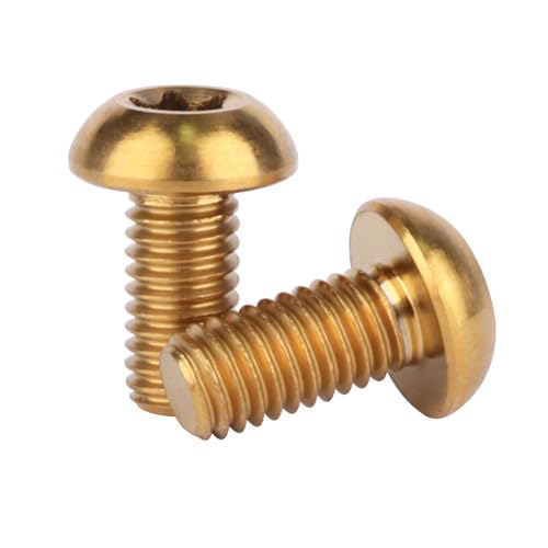 Image of 6PCS Titanium Bike Screw M5x10mm Bicycle Disc Brakes Rotor Bolts Torx T25 Head (Gold)