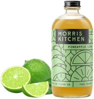 Morris Kitchen Pineapple Lime Cocktail Mixer - Zesty Flavored Drink Mix, Citrus Mocktails Slushie Shaved Icee Snow Cone Vodka Tequila, Mezcal 16oz