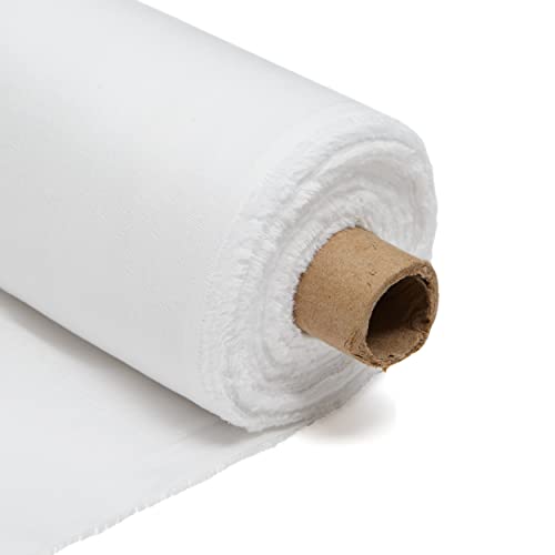 White Muslin Cheesecloth 100% Cotton – 51” Inches 55GSM, 130cm Wide, Great for Quilting, Crafts, Cheesemaking, Punch Needle, Embroidery & Muslin Baby Cloths – Fabric by the Metre by Discount Fabrics