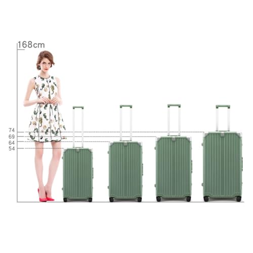 Multifunctional Trolley Case Large Capacity Suitcase Aluminum Frame Suitcase Thickened Suitcase Travel Suitcase(Black,24in)3