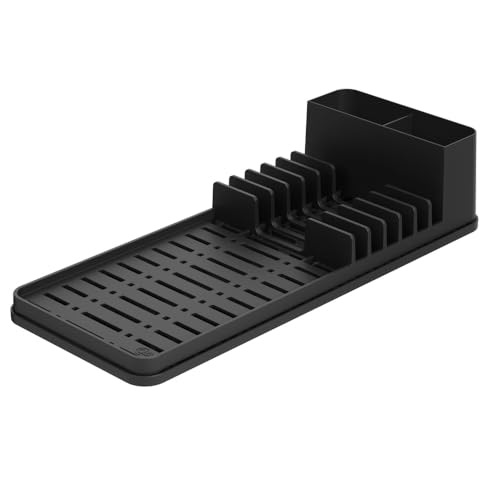 Escorredor com Tapete de Pia, Single, Brinox Metalúrgica, 42,2 x 17,4 x 9,4 cm, Preto, Coza