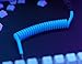 Glorious Coiled Keyboard Cable – Coiled USB C Cable Artisan Braided Cables for Mechanical Gaming Keyboard Coiled Cable - Custom Keyboard Cable (Electric Blue)