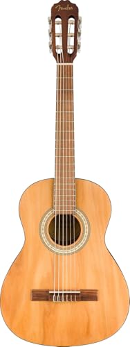 Fender Classic Design CN-25 à cordes en nylon, touche en noyer à échelle courte, guitare acoustique classique taille 3/4, naturelle. Idéal pour les...