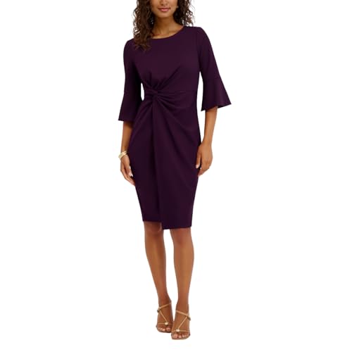 Image of Kensie Women's Belle Sleeve Scuba Crepe Midi Dress