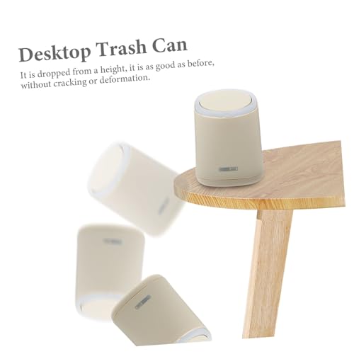 Mini caneca de basura rectangular beige para escritorio miniatura 7
