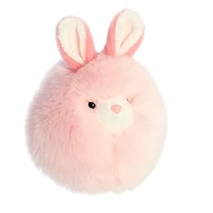 Aurora vibrant spring bunny puff stuffed animal decorative charm endless fun pink 5 inches  urban country home decor