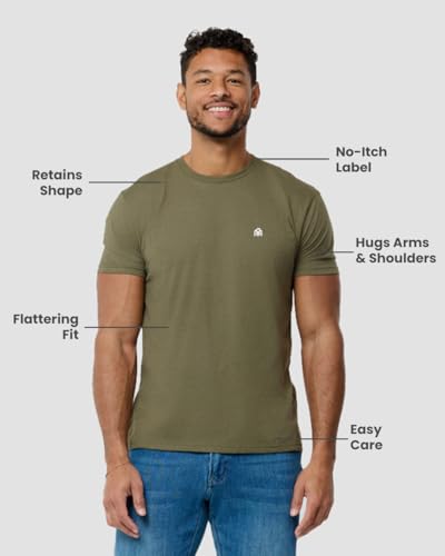 INTO THE AM Men's Plain Tees Contemporary Athleisure (Pack of 1)