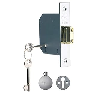 Yale B-M552-CH-65 5 Lever Mortice Deadlock, Boxed, Suitable for External Doors, Polished Chrome, 2.5 Inch/64 mm