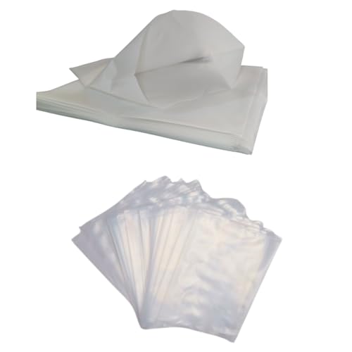 Image of Foreign Pickle Packing Covers | LDPE Poly Bags for Travel & Export | Virgin Plastic Thick Bags | 50 Pcs (25 Milk White 8x10 + 25 Transparent 6x9) | International Pickle Packing Covers