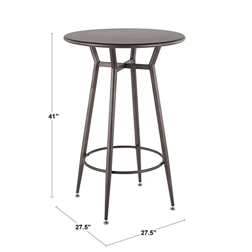 Lumisource Modern Home Decorative Furniture Clara Industrial Round Bar Table - Antique Metal #TOP6
