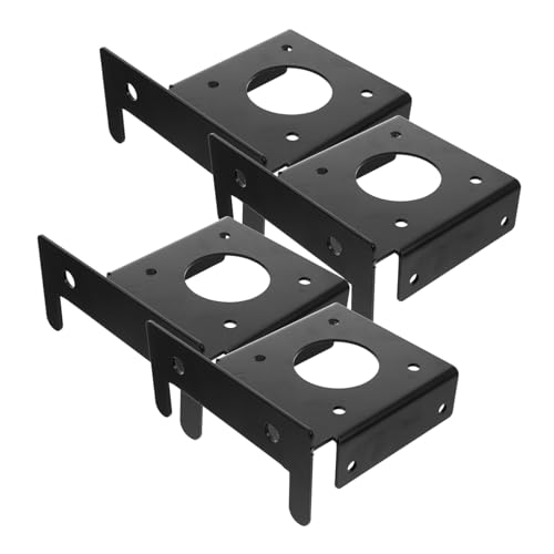 LIFKOME 4個重厚ステンレス製ポストベース 黒色アンカーブラケット 柱対応 デッキ パーゴラ 手すり支柱固定用パビリオンベース