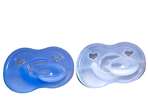 Sonne Kit C/2 Chupetas Premium Soft Calming Simétrica T2(06 A 18 Meses) 100% Silicone Azul/Transpare