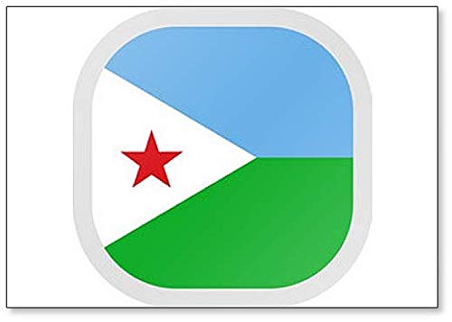Aimant de réfrigérateur Forme carrée avec drapeau Djibouti Afrique Cover