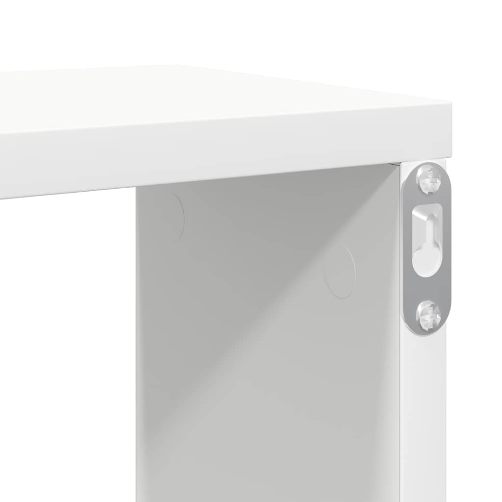 Mensole a Muro a Cubo 2 pz Bianche 100x15x30 cm in Multistrato | Design modulare salvaspazio per soggiorno o studio, ideale per esporre libri e decorazioni su pareti moderne.