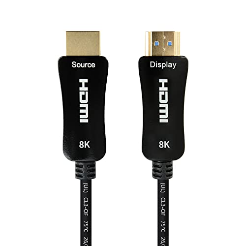 Ibirdie 8K Fiber Optic Hdmi 2.1 Cable 100 Feet In-Wall Cl3 Rated (8K60Hz 4K120Hz Hdcp 2.3 2.2 48Gbps) Ultra High Speed Compatible With Apple-Tv Dolby Vision Atmos Ps5 Xbox 3080 3090 #TOP1