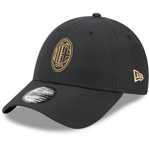 Casquette New Era 9Forty noire AC Mailand visière incurvée et fermeture strapback