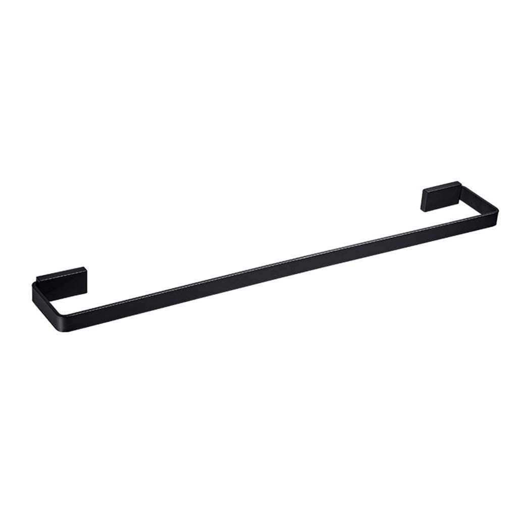 Porte-serviettes en acier inoxydable noir mat au design épuré pour salle de bain moderne