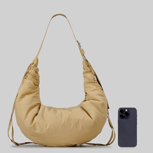 Puffer Crescent Bag for Women Nylon Padded Luna Shoulder Bag Hobo Purse Lightweight Shoulder Handbag2