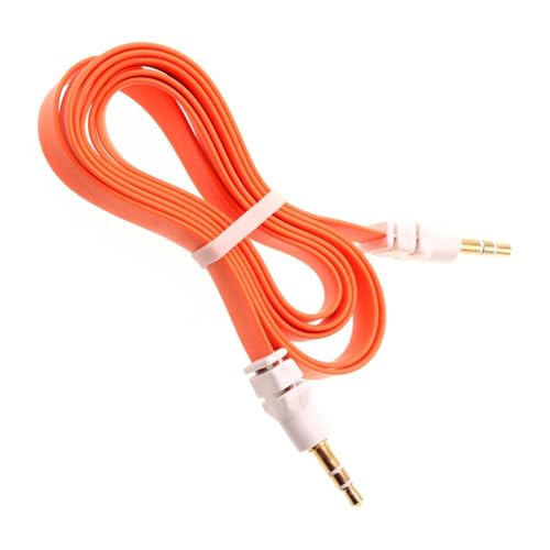 Cable Auxiliar 3.5mm Plano Naranja para Auto miniatura 1
