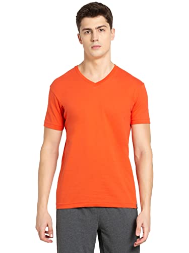 Image of Jockey 2726 Men's Super Combed Cotton Rich Solid V Neck Half Sleeve T-Shirt