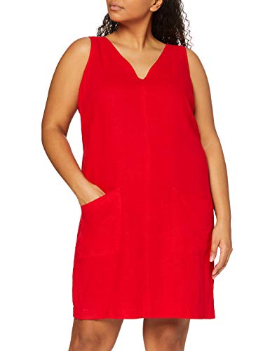 find. Vestido Corto Evasé de Lino Mujer, Rojo (Red), 34, Label: XXS