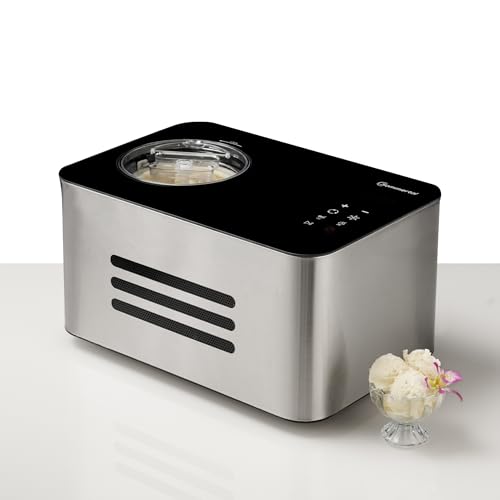 Machine à glace Sommertal ICE1500 Machine à glace 3 en 1, glace au lait et sorbet, machine à glace en acier inoxydable, glace à préparer soi-même, 1,5 L, 150 W avec compresseur