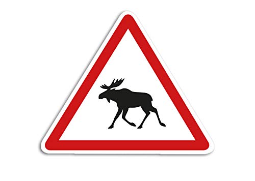 Adesivo per auto con alce e strada, resistente ai