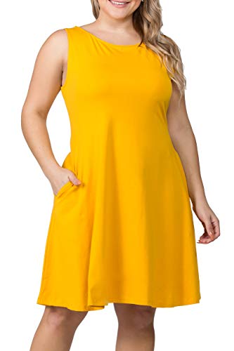 ICONOFLASH Women's Mango Yellow Sleeveless Knee Length...