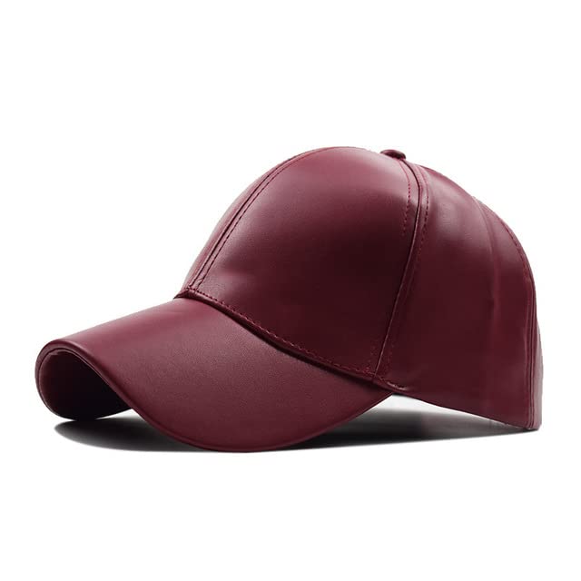 KTTGYREBaseball cap Leather Baseball Cap Men Solid Outdoor Casual Snapback Caps Hip Hop Bone Masculino Gorra Trucker Hats