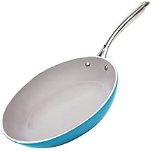 Gotham Steel Non stick Frying Pan Skillet, 12 Ceramic Nonstick Skillet, Nonstick Frying pan, Omelette Pan, Induction Pan & Cooking Pan Compatible with All Stovetops, Oven & Dishwasher Safe-Ocean Blue