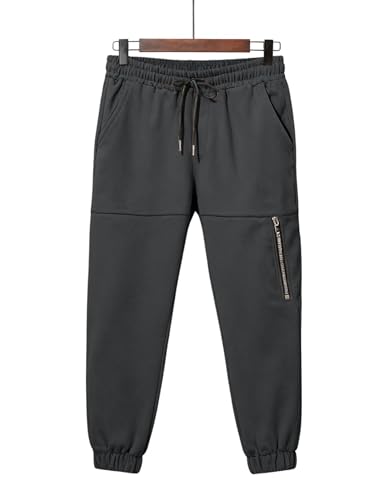 Pantalon jogging décontracté homme coupe droite ample couleur unie - 4