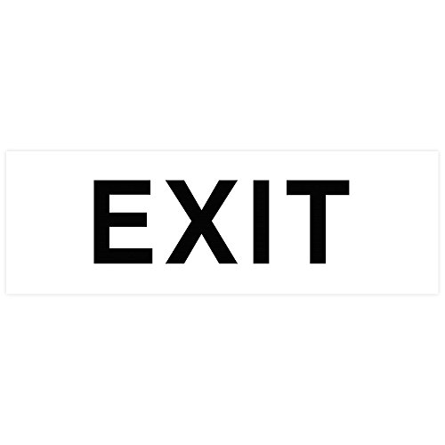 Image of All Quality Basic Exit Wall or Door Sign - Simple & Clear To Ensure Safety | Easy to Install - White - Small (2 Pack)