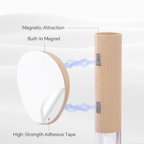 Image of Rechargeable Motion Sensor Wall Sconce, White Ash, 3 Pack | Three magnetic peel-and-stick indoor night lights for a connected hallway, stairway, bathroom, or multi-room path