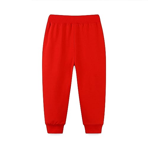 Image of Mud Kingdom Little Boys Girls Christmas Sweatpants Elastic Waist Joggers Embroidered Pattern Sweat Pants with Pockets