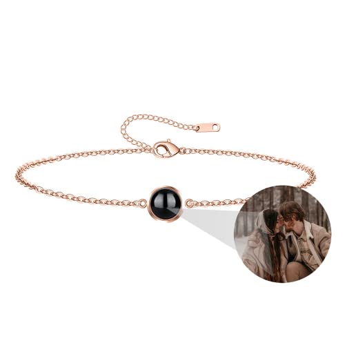 Pulsera personalizada con imagen en el interior Pulsera de proyección de fotos personalizada Pulsera de fotos circular Pulseras de parejas de amistad Cumpleaños Aniversario Regalos conmemorativos Cover