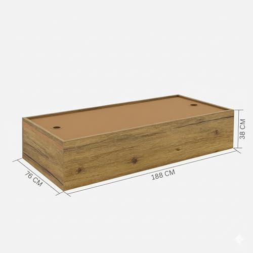 Image of Amazon Brand - Solimo Zarrah Diwan Single Bed with Storage - Without Mattress | Multipurpose Wooden Box Bed | 188L x 76W x 38H CM | Rustic Brown Finish | DIY