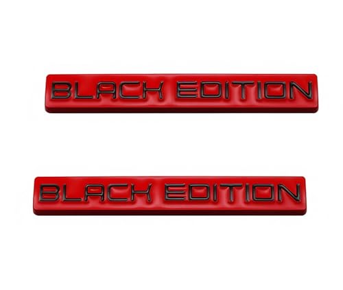 Image of 2pcs Black Edition Metal Emblem 3D Badge Replacement for Car Truck Side Door Bike Stickers Nameplate (Red Black)