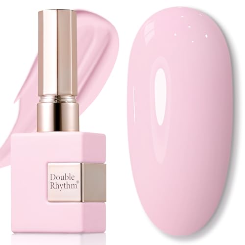 Double Rhythm 15ML Gel Nail Polish Pure Sheer Same Color Same Bottle Soak Off Gel Polish Art Manicure Salon DIY at Home for Women (Creamy Pink-A1389)