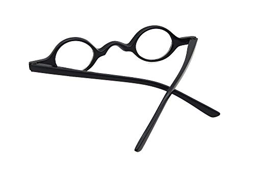 Small Round Retro Reading Glasses Mens Womens Spring Hinge Readers (One pair/Black, 2.5)3