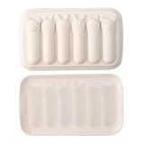 Moldes de silicona para salchichas, bonitos moldes de silicona para hacer perros calientes, recipiente para cocinar al vapor con 6 cavidades, antiadherente para carne, salchichas caseras para niños